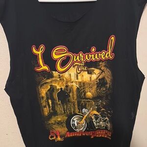 Black Graphic Sleeveless Top